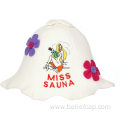 embroidery wool felt sauna hat for steam sauna